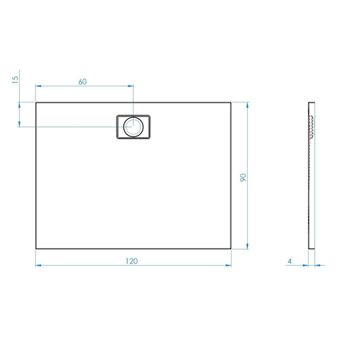 Xenz Flat Zero douchevloer - 120x90x4 - Acryl - wit SW237554
