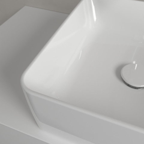 Villeroy & Boch Collaro opzetwastafel vierkant - 38x38cm - zonder overloop - zonder kraangat - White Alpine (glans wit) SW336075