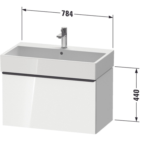 Duravit D-Neo wastafelonderkast 78.4x44x44.2cm 1 lade Natuur eiken Mat SW641099