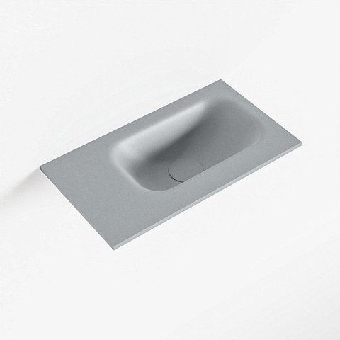 Mondiaz EDEN Lavabo pour WC - 40x23x0.9cm - vasque à droite - sans trous de robinet - pour meuble WC - Solid surface - Plata SW1025784