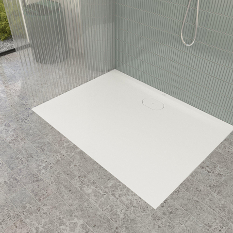 Villeroy & Boch Ecora douchebak - 120x90x3.5cm - afvoer lange zijde - white alpine (wit) SW1558861