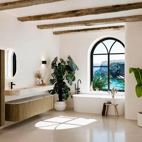 MONDIAZ THOR-DLUX Meuble de salle de bains 190cm arrondi gauche + droite couleur Dusk avec 2 tiroirs et 2 portes. Vasque suspendue CLOUD Gauche 1 trou de robinet couleur Frappe. SW1466451