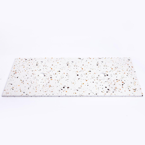 Saniclass Tops Plan de travail - 120x1.8x46cm - 2 évacuations - sans trous de robinet - Terrazzo SW915234