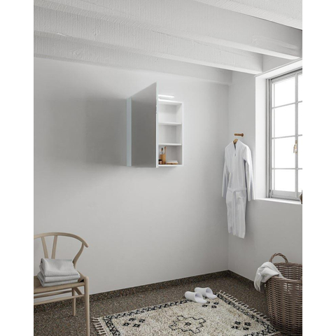 Mondiaz CUBB armoire de toilette – 60 x 70 x 18 cm – 1 porte – Clay (bleu clair/gris) SW410518