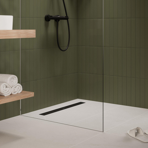 Hansgrohe RainDrain Go Douchegoot - 60cm - standaard/vlakke installatie - betegelbaar - mat zwart SW1590413