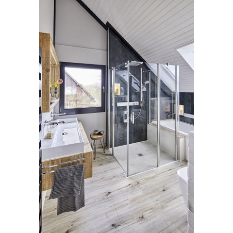 Hansgrohe Raindance e Square - hoofddouche E300 - 1jet - met douchearm 39cm - 30x30cm - hoogglans chroom SW157192