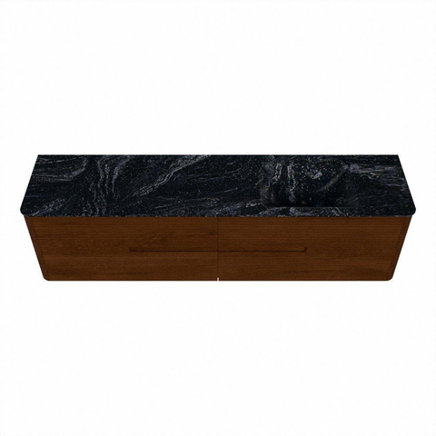 Mondiaz CIRO-DLUX Ensemble de meubles de salle de bains - 190x45x50cm - lavabo en solid surface Lava - 1 vasque à droite - sans trous de robinetterie - 4 tiroirs - Ruby SW1531641