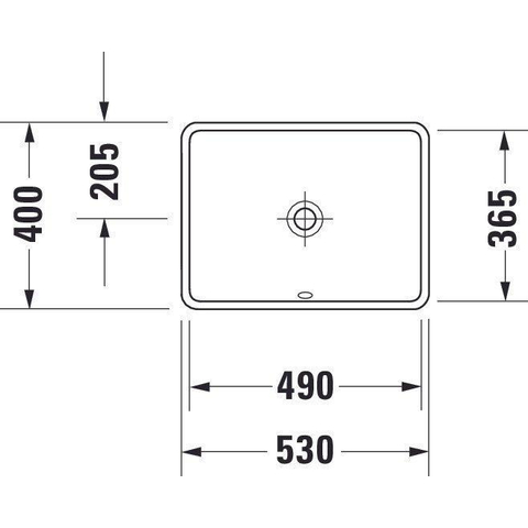 Duravit Starck 3 Wastafel - inbouw - 49x36.5x18cm - zonder kraangat - inclusief bevestiging - wit 0313904