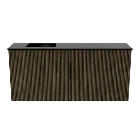 Mondiaz JOYA 90cm meuble de salle de bains - couleur Shadow - Vasque FAYE position Gauche Sans trou de robinet couleur Urban. SW1421508