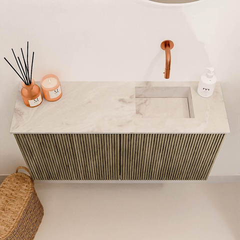 Mondiaz JOYA-DLUX 80cm toiletmeubel - kleur Dusk - Wastafel FAYE positie Rechts Zonder kraangat kleur Frappe. SW1423067
