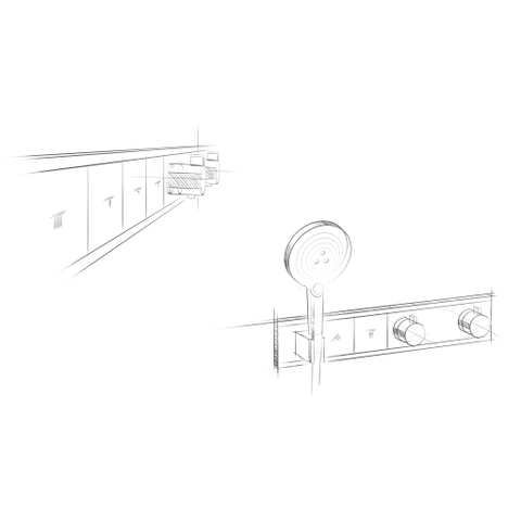 Hansgrohe Rainselect Afbouwdeel - voor inbouw douchekraan - thermostatisch - voor 4 functies - 59.8x9cm - thermostaat - hoogglans chroom SW157090
