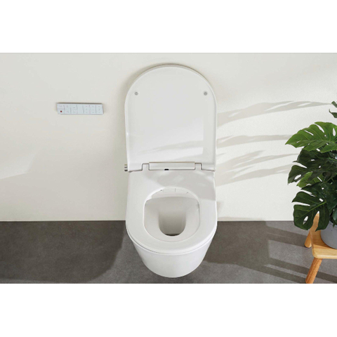 SHOWROOMMODEL Royal plaza Juglans Douche WC Randloos met fohn en ladydouche Glans Wit SHOW25812