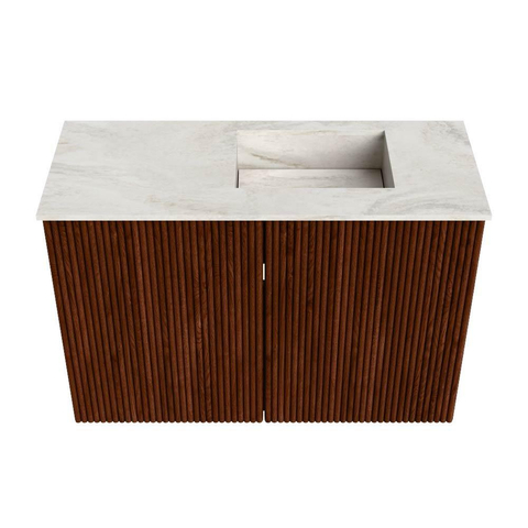 Mondiaz JOYA-DLUX 60cm toiletmeubel - kleur Ruby - Wastafel FAYE positie Rechts 1 kraangat kleur Ostra. SW1423781