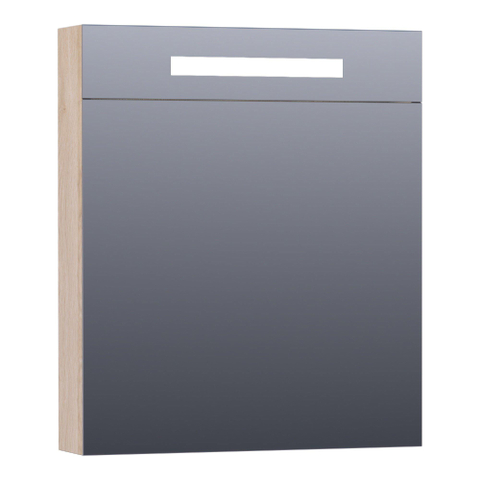 BRAUER Promise Deluxe armoire de toilette - 60x70x15cm - avec éclairage direct 1 porte miroir double face à gauche Sunlit SW30764