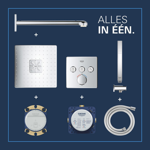 Grohe QuickFix Precision SmartControl Inbouw Douchesysteem - Vitalio SmartActive 310 Cube hoofddouche - chroom SW1120189