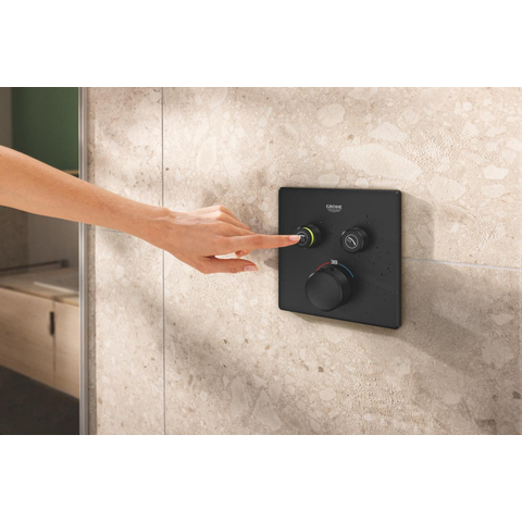GROHE Grohtherm SmartControl afbouwdeel - vierkant - thermostatisch - 2 functies - mat zwart SW1477582