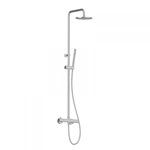 Xenz Duero set de douche pluie - 20cm - rond - apparent - thermostatique - avec barre de douche - chromé SW104709