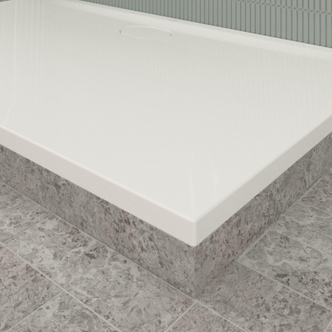 Villeroy & Boch Ecora douchebak - 150x90x3.5cm - afvoer lange zijde - white alpine (wit) SW1558966