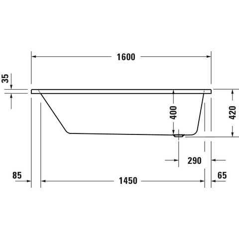 Duravit No.1 Inbouwbad - 160x70cm acryl - glans wit SW723794