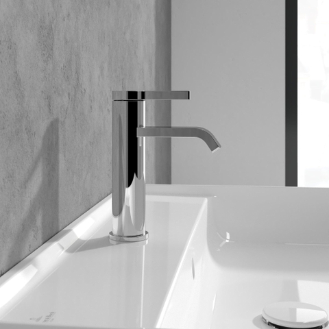 Villeroy & Boch Dawn 1 greeps wastafelkraan - zonder pop up afvoergarnituur - hoogglans chroom SW974117