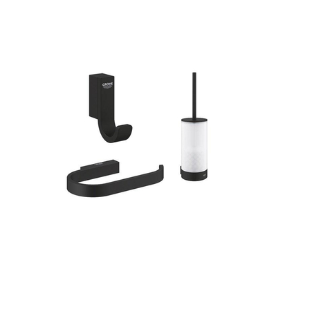 Grohe Selection Toiletaccessoires - closethouder - zonder klep - closetborstelset - handdoekhaak - phantom black (zwart) SW1204285
