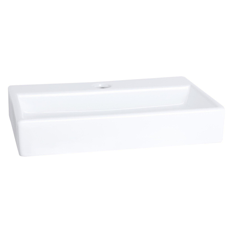 Differnz Flat pack lave-mains – 38 x 24 x 8 cm – céramique blanche – robinet droit chromé mat SW373103