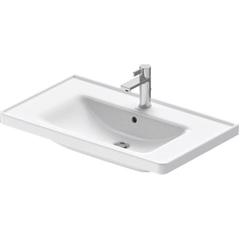 Duravit D-neo Wastafel - met kraangat - met overloop - 80x48x16.5cm - wit SW640432