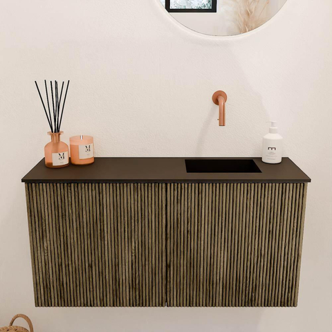Mondiaz JOYA 80cm meuble de salle de bains - couleur Dusk - Vasque FAYE position Droite Sans trou de robinet couleur Urban. SW1421651