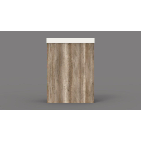 Arcqua Luna Meuble sous lave-mains 54.3x39.7x21.8cm Canyon Oak avec lavabo WC Marble sans trop-plein blanc brillant SW420101