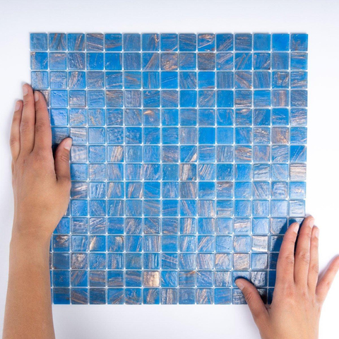 The Mosaic Factory Amsterdam mosaïque - 32x32cm - 4mm - carré - blue brillant (bleu) SW62142
