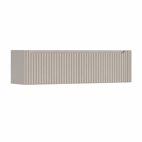 H&R Badmeubelen Juice Wastafelonderkast - 160x45x40cm - rechterhoek afgerond - 3D-front - 2 lades - geïntegreerde greep - beige mat SW1260239