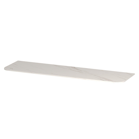 INK Concept R Plan de vasque - 160x45x1.2cm - pour meuble bas arrondi - Céramique - Calacatta mat SW1406054