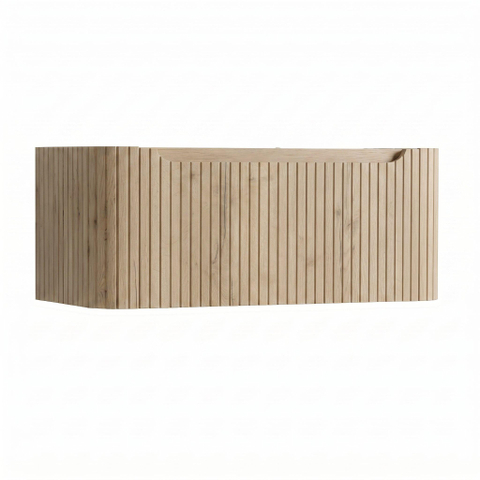 H&R Badmeubelen Juice Wastafelonderkast - 100x45x40cm - afgeronde hoeken - 3D-front - 1 lade - geïntegreerde greep - french oak SW1259169