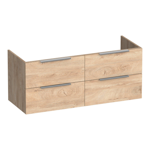 BRAUER Elevate meuble sous-lavabo 120 sans poignées rapportées 4 tiroirs à fermeture douce et 2 découpes pour siphon - Forest Wheat SW1200105