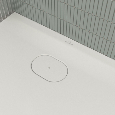 Villeroy & Boch Ecora douchebak - 140x80x3.5cm - afvoer korte zijde - white alpine (wit) SW1558929