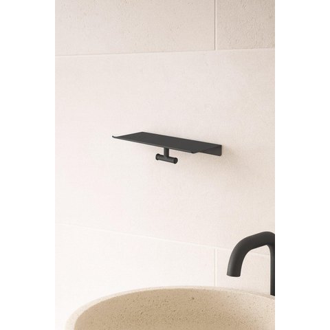 Hotbath &MORE Dubbele Handdoekhaak - voor planchet serie - PVD - geborsteld zwart SW1245985