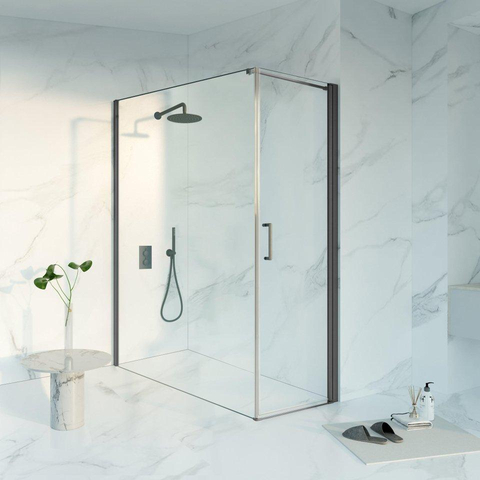 FugaFlow Eccelente Vetro Cabine de douche - 60x180x200 - Profil en verre de sécurité - anti-calcaire - gunmetal brossé PVD SW1451435