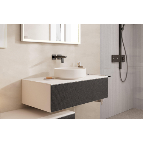 Hansgrohe Metropol 1 greeps wastafelkraan - afbouwdeel - met voorsprong 225 mm en afvoerplug - glans zwart chroom SW490354