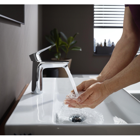 Hansgrohe Talis e 1 greeps wastafelkraan - 110 PopUp - trekwaste - hoogglans chroom SW28983