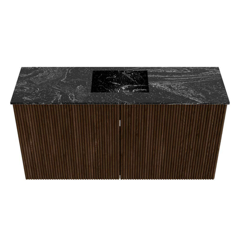 Mondiaz JOYA-DLUX 80cm meuble de salle de bains - couleur Walnut - Vasque FAYE position Milieu 1 trou de robinet couleur Lava SW1422461