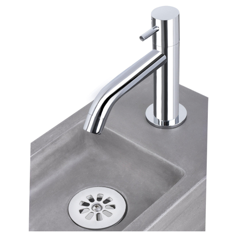 Differnz Ravo pack lave-mains – 38,5 x 18,5 x 9 cm – béton gris clair – robinet courbé chromé SW705489