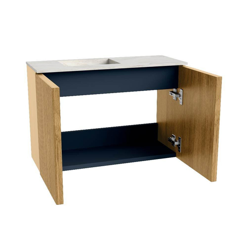 Mondiaz JOYA-DLUX 60cm meuble de toilette - couleur Chêne - Vasque FAYE position Gauche 1 trou de robinet couleur Ostra. SW1422187