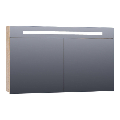 Saniclass 2.0 Armoire toilette 120x70x15cm avec 2 porte et éclairage LED Legno Calore SW30773