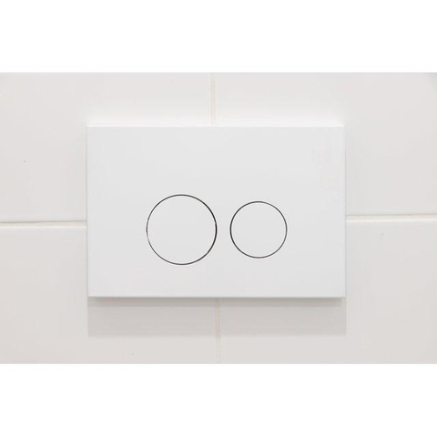 Duravit Me by Starck Ensemble WC – réservoir encastré avec mécanisme de chasse UP320 – abattant à fermeture ralentie (soft-close) – plaque de commande blanc mat – boutons ronds – blanc mat SW1574308