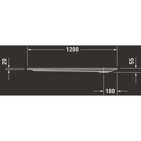 Duravit Starck Slimline Kunststof douchebak acryl rechthoekig - 120x100x5.5cm - zonder poten - wit 0297205