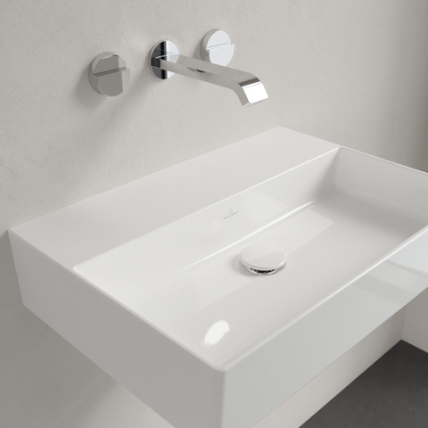 Villeroy & Boch memento 2.0 wastafel - voor handdoekhouders - 60x42cm - zonder overloop - zonder kraangat - White Alpine (glans wit) SW358407