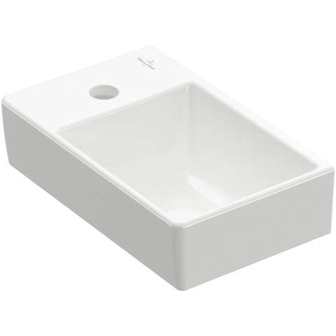 Villeroy & Boch Avento fontein - 1 kraangat links - zonder overloop - 36x22cm - White Alpine (glans wit) SW420533