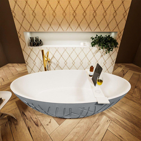 MONDIAZ ROCK Baignoire autoportante - 170x70cm - couleur Rosee / Rosee SW1015095