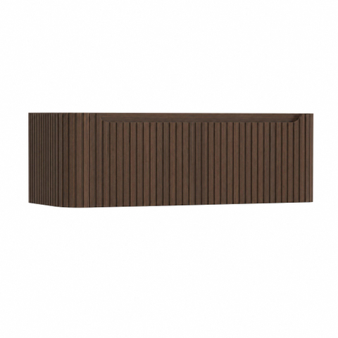 H&R Badmeubelen Juice Meuble sous vasque - 120x45x40cm - angle gauche arrondi - 1 tiroir - poignée intégrée - coffee SW1489776