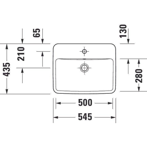Duravit No.1 Halfinbouwwastafel - 55x43.5cm - 1 kraangat - met overloop - glans wit SW723762